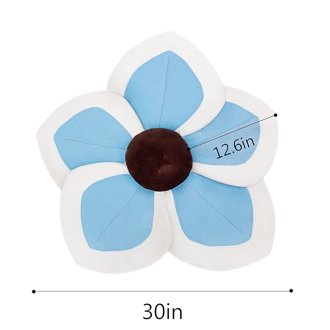 Baby Bath - Flower Baby Bath Pad Infant Bathtub Mat for Bathtub Tub Sink(Blue White)