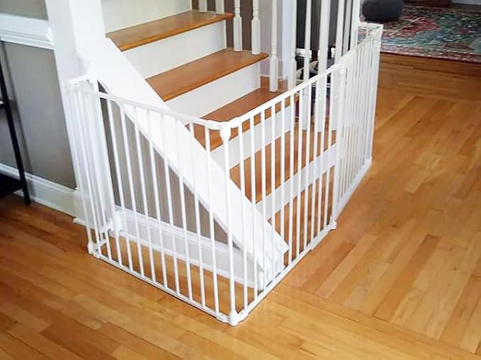 Cardinal Gates EX100 XpandaGate Expandable Baby Gate - Extra Wide Dog Gate - Adjustable Safety Gate for Kids & Pets - 30 to 90 Inches Wide - White
