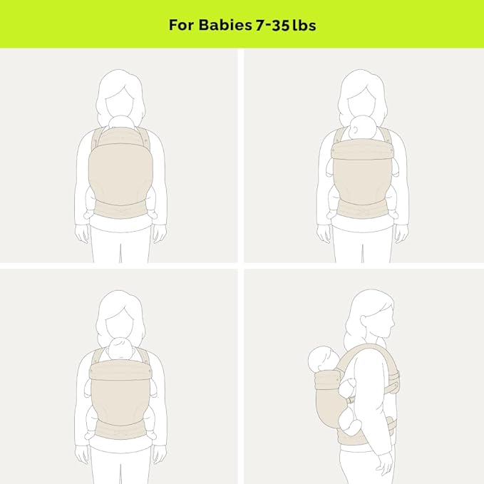 Ergonomic Baby Carrier Newborn to Toddler, Lightweight & Breathable Cotton Infant Carrier for Hands Free Comfort (Black)