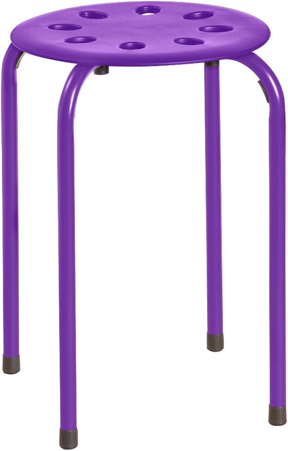 Norwood Commercial Furniture Stacking Stools for Kids and Adults, 17.75" Standard Height Portable Nesting Office and Classroom Stools, Assorted Color, Pack of 5