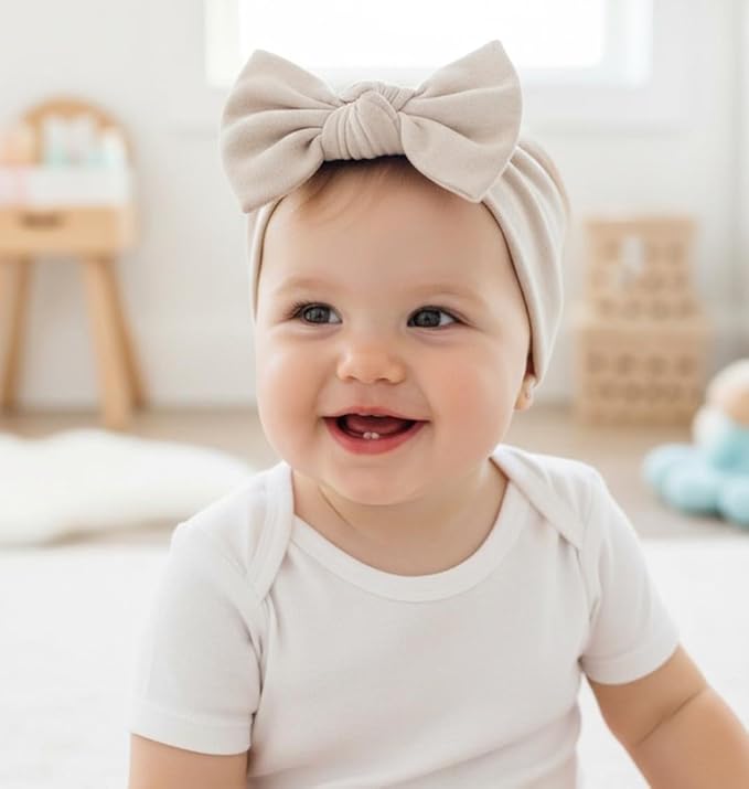 Baby Girl Headbands-Infant,Toddler Cotton Handmade Hairbands with Bows Child Hair Accessories