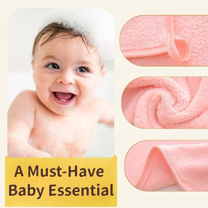 MUKIN Baby Washcloths Set - 12 Pack 12x12 Inches Microfiber Coral Fleece Face Towel for Newborns, Infant, Toddlers or Kids. Ultra Soft and Absorbent wash Cloth for Baby (Pink)
