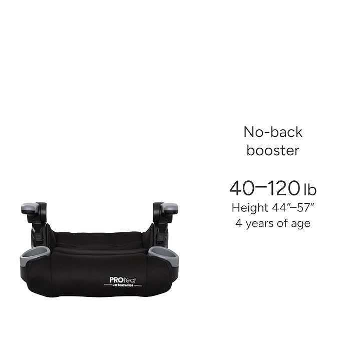 Baby Trend Protect 2-in-1 Folding Booster Car Seat, Midnight Black