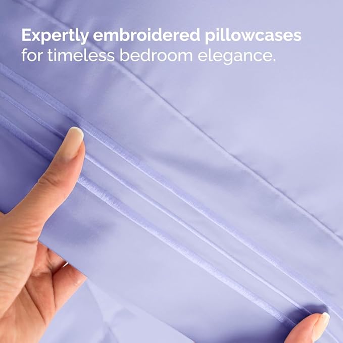 Split Head King Sheet Set – 4 Piece Flex Split Top King Sheets for Adjustable Beds - Fits 14” to 16" Mattress w/ Deep Pockets - Soft, Breathable & Cooling - Luxury Bedding and Wrinkle Free - Lavender