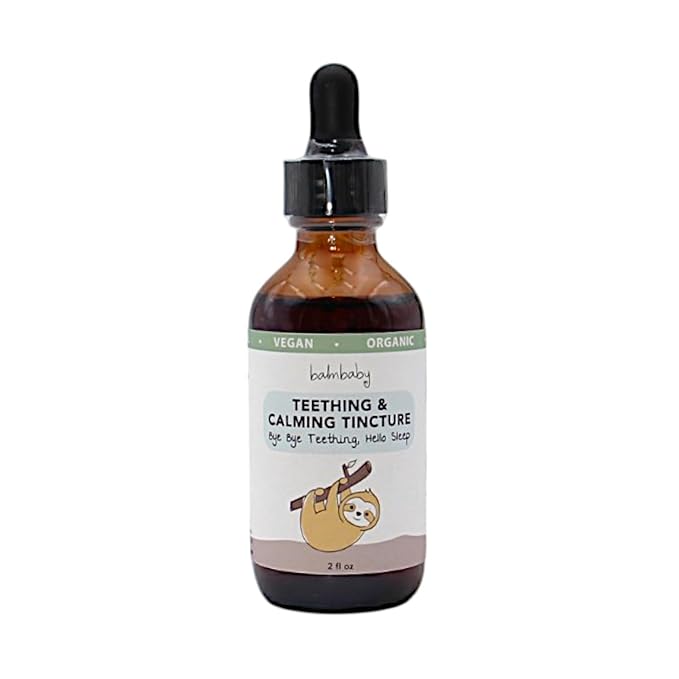 Balm Baby Natural & Organic Baby Teething & Calming Tincture - Calms, Soothes Gums and Discomfort – Vegan - Glass Bottle with Glass Dropper (2-PK)