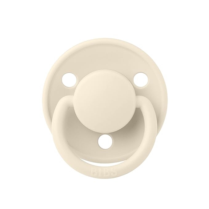 BIBS Pacifiers - De Lux Collection | BPA-Free Round Nipple | Silicone | Made in Denmark | Set of 2 Ivory/Sage Color Premium Soothers | Size One Size