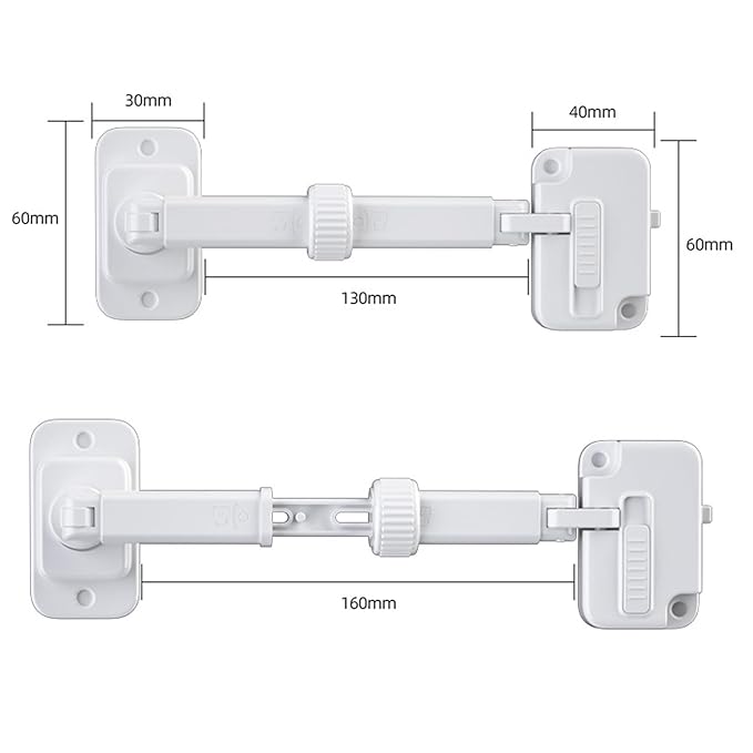CMINGJ（3 Pack） Child Proof Window Restrictor, Adjustable Baby Safety Window Lock, Window Safety Locks for Toddlers & Pets, Easy to Install Suitable for Door, Washing Machine, Cat Door (White)