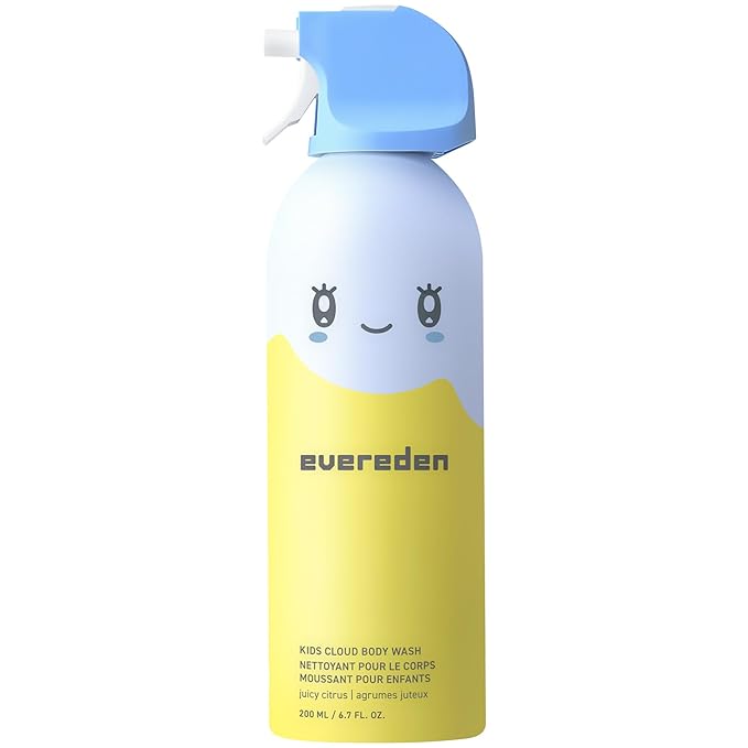 Evereden Kids Foam Soap, Cloud Body Wash (6.7 fl. oz., Juicy Citrus): Spray, Shape & Splash: The Fun, Fluffy Foam That Makes Bath Time Playtime, Hydrating Foaming Bath Soap for Sensitive Skin