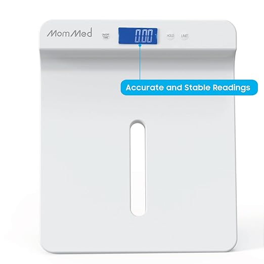 MomMed Pet Scale, Multi-Function Toddler Scale, Digital Pet Scale, Small Animals Scale with Hold Function, Blue Backlight, Weight and Height Track (29 inch)