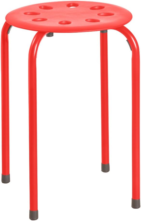 Norwood Commercial Furniture Stacking Stools for Kids and Adults, 17.75" Standard Height Portable Nesting Office and Classroom Stools, Assorted Color, Pack of 5