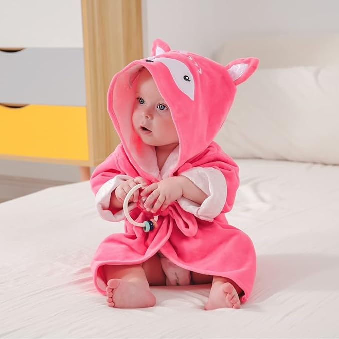 Baby Girl Bathrobes Wash Waddle Cute Hooded Robe Girls Bath Robe Towel Soft Cotton Ultra Absorbent