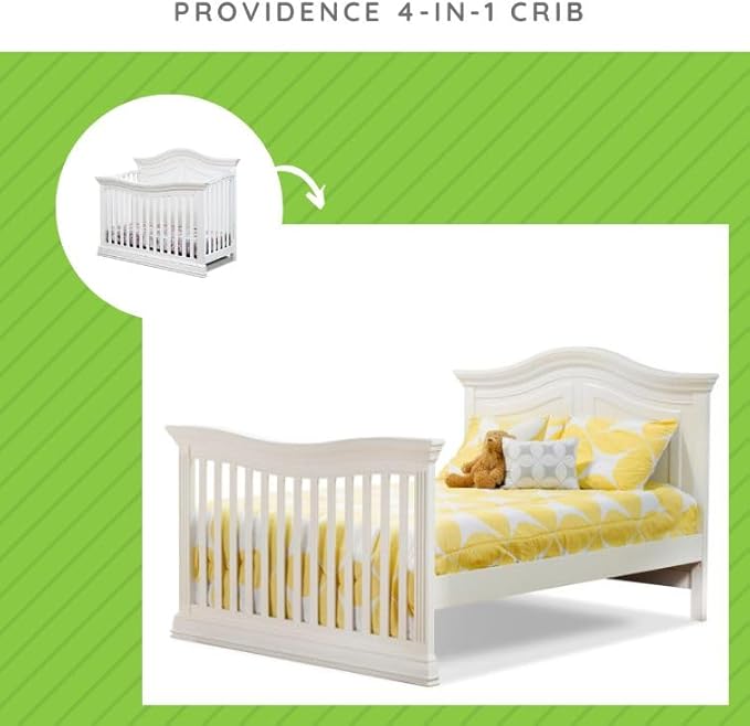 Full-Size Conversion Kit Bed Rails for Sorelle Convertible Cribs - Solid Wood Rail - Toddler and Adult Bed Rail for Full-Size Beds - Essential Nursery & Baby Furniture (Model #215, Vintage White)