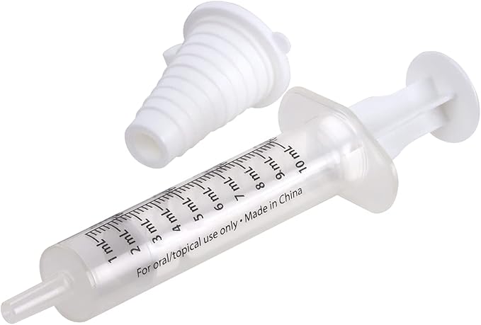 EZY DOSE Kids Baby Oral Syringe & Dispenser Calibrated for Liquid Medicine, Reduce Mess and Spills, Easy Way to Orally Administer Medication, 10 mL/2 TSP, Includes Bottle Adapter, Clear, BPA Free