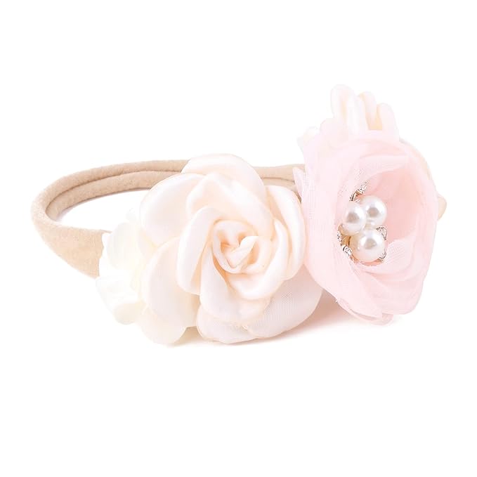 Baby Girl Headbands Nylon Flower Elastic Hairbands 3pcs Hair Accessories Gift for Newborn Infant Toddlers
