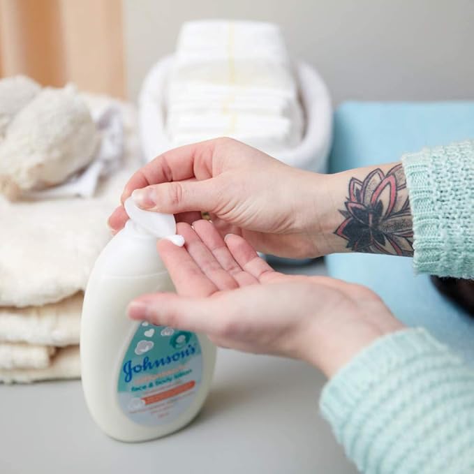 Johnson's Cotton Touch Newborn Baby Face and Body Lotion, Made with Real Cotton, 6.8 fl. oz