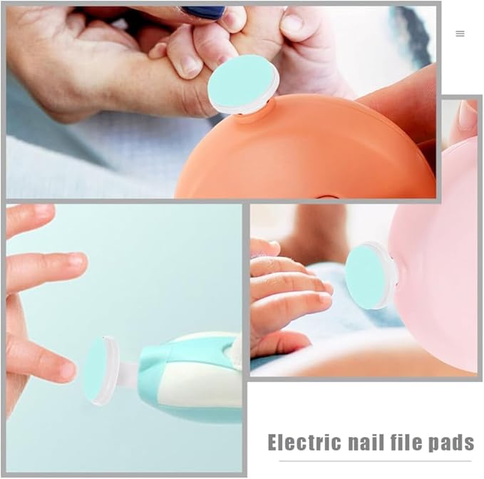 24 Pieces Baby Nail Trimmer Replacement Pads, Electric Baby Nail Grinding Heads for Standard Electric Kid Nail Trimmer, Electric Nail File Replacement Pads for Kids 12 Months Up