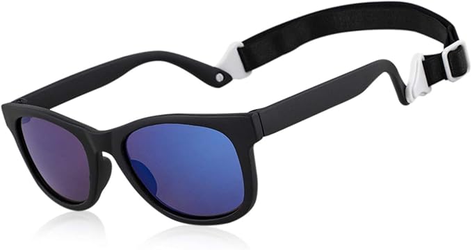 MAXJULI Baby Infant Sunglasses Safe, Soft, With Adjustable Strap 0-24 Months BPA Free 7002