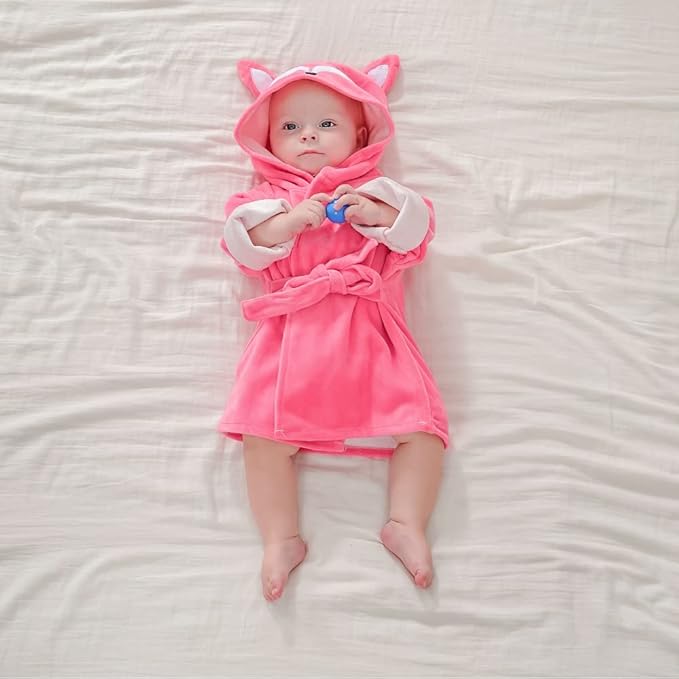 Baby Girl Bathrobes Wash Waddle Cute Hooded Robe Girls Bath Robe Towel Soft Cotton Ultra Absorbent