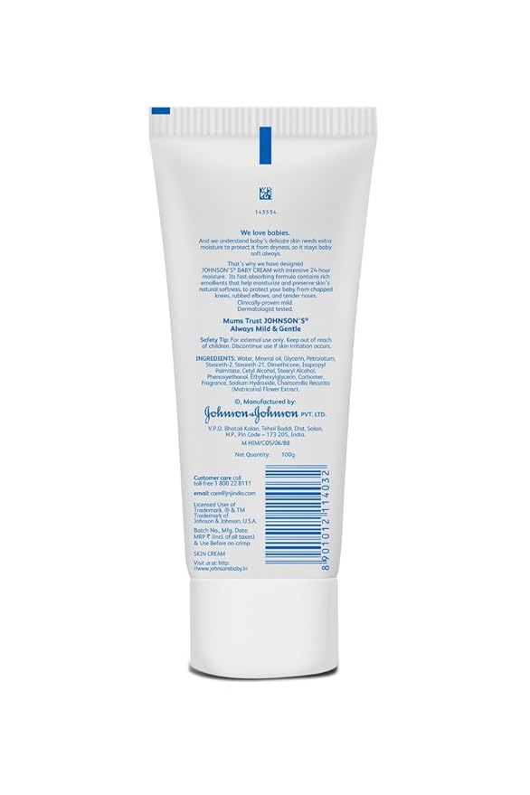 Johnson's Baby Cream | 100 gram (3.53 Ounce) | Pack of 1