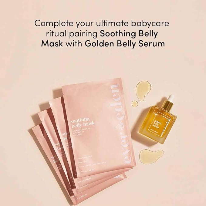 Evereden Soothing Belly Mask for Stretch Marks - One Size | 1 count | Belly Mask for Pregnancy | Clean Pregnancy Skincare | Non-toxic and Fragrance Free | Valentine Gifts for Women