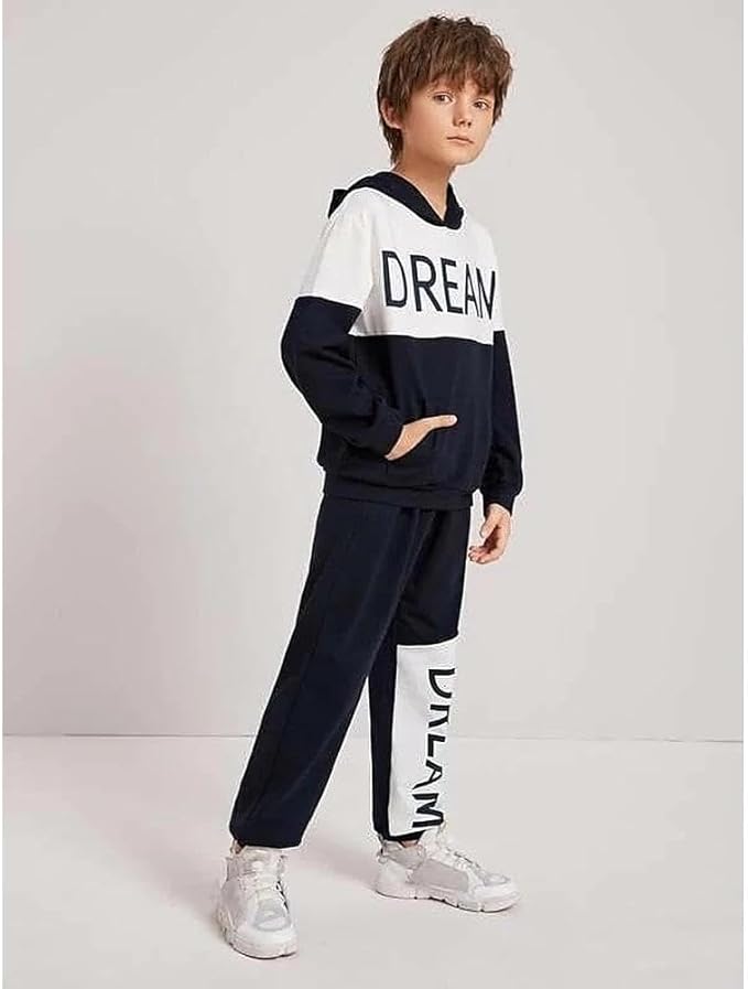 2-6T Toddler Baby Boy Clothes Color Blocking Hoodies + Pants Fall Winter Outfits