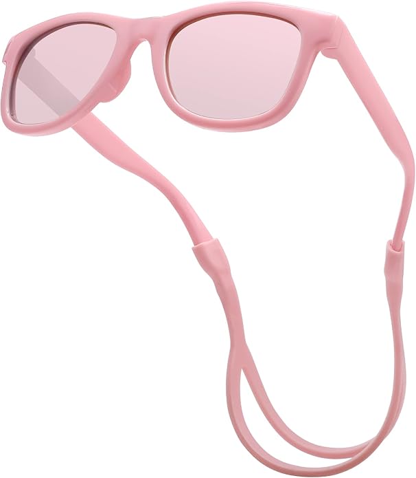COASION Bendable Flexible Polarized Newborn Baby Sunglasses with Silicon Strap for Infant Boys Girls Age 0-12 Months CA9042