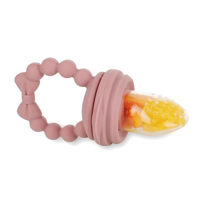 PandaEar 3 Pack Baby Fruit Food Feeder Pacifier with 3 Different Size Silicone Pouch, Silicone Teethers for Babies 3-6-12 Months, BPA Free Mesh Feeder, Baby Solid Food Essentials