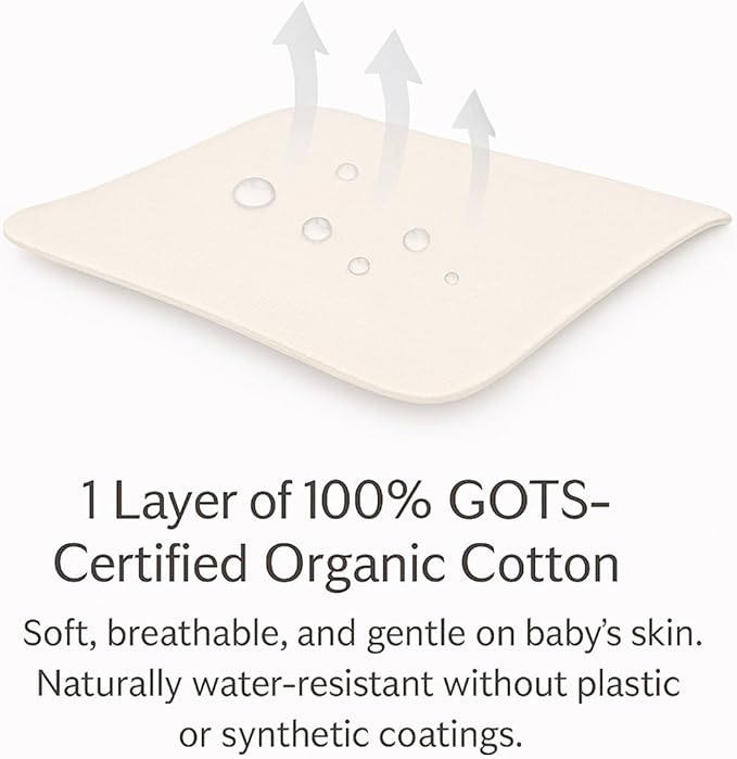 ORGANIC TEXTILES Organic Baby Mattress Topper with Water Resistant Removable Cotton Cover - GOLS/GOTS Certified - Breathable - 2" MiniCrib (38"x24")