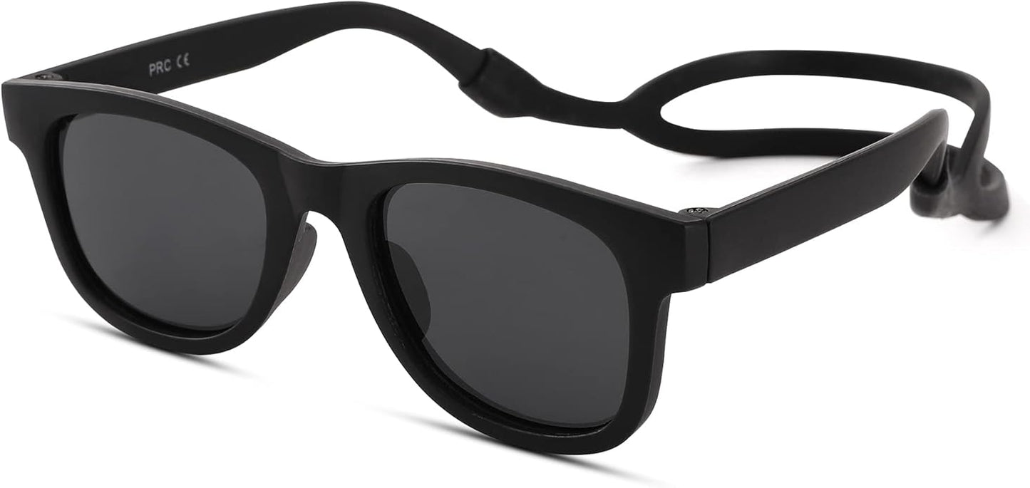 COASION Bendable Flexible Polarized Newborn Baby Sunglasses with Silicon Strap for Infant Boys Girls Age 0-12 Months CA9042