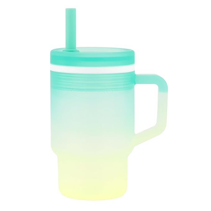 Infantino My 1st Tumbler, Silicone Sippy Cup with Straw & Handle, Spill-Resistant Baby Cup for On-the-Go, BPA-Free Transition Bottle, Lime Light
