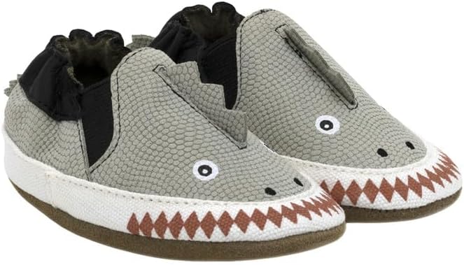Robeez Baby Boys and Unisex Soft Soles Slip-Resistant Crib Shoes Slippers Moccasins for Infant and Toddler, 0-24 Months