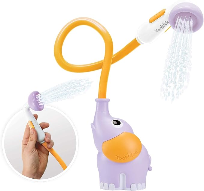 Yookidoo Baby Bath Shower Head - Elephant Water Pump and Trunk Spout - for Newborn Babies in Tub Or Sink