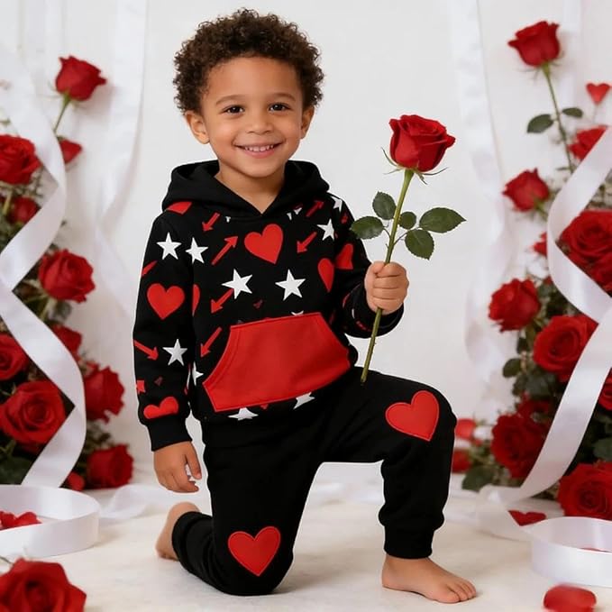 2-6T Toddler Baby Boy Clothes Color Blocking Hoodies + Pants Fall Winter Outfits