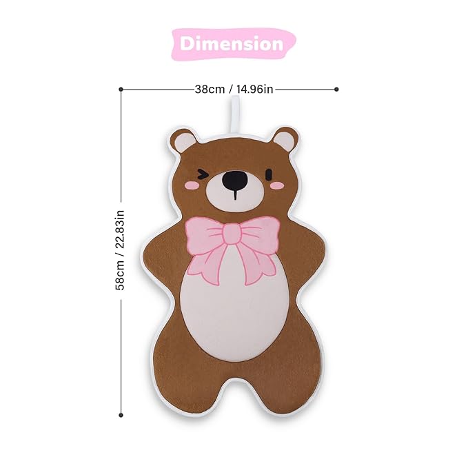 Baby Bath Pad - Original Washer-Safe Bear Seat for Newborns to Toddlers (0-6 Months+), Non-Slip Bathtub Mat, Essential Brown Bath Accessory