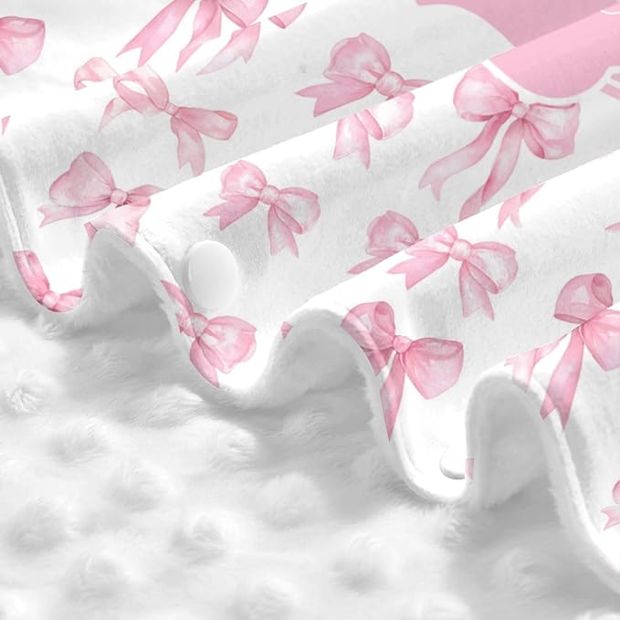 Personalized Baby Girl Car Seat Canopy for Babies, Custom Name Baby Car Seats Cover for Girls, Pink Bow Opening Minky Nursing Breastfeeding Covers for Infant, Carseat Canopies for Newborn