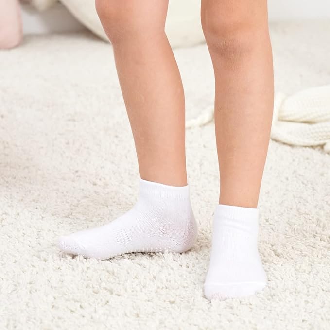 ZAPLES Baby Non Slip Grip Ankle Socks with Anti Skid Grippers Boys Girls Low Cut for Infants Toddlers Kids