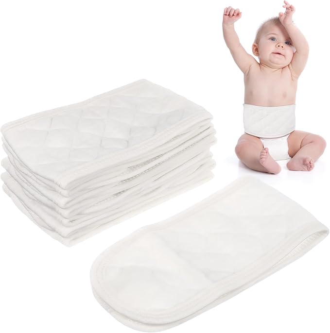 8 Pcs Baby Belly Button Band，Baby Umbilical Cord Belt, Infant Belly Binder Hernia Care Navel Truss Cotton Baby Infant Umbilical Cord Belly Band for 0-12 Months，Support Newborn Warm Essential