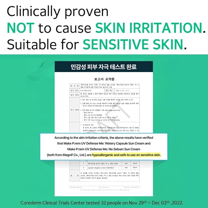 MAKE P:REM UV Defence me. No Sebum Sunscreen, SPF 50+ PA++++ Reef-Safe Silky Texture with Poreless and Matte Finish, UVA/UVB Protection, Korean Sunscreen, 1.69 fl. oz. (50ml)