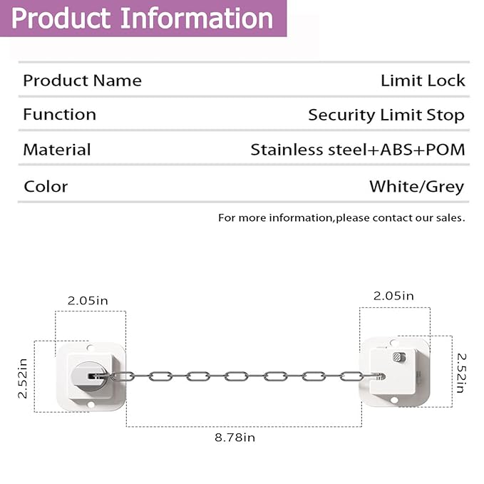 Child Proof Door Lock with Adjustable Strap, Cat Door Latch 3M Adhesive Safety Locks for Baby, Dementia & Pets, No Tools Needed 4 Pack