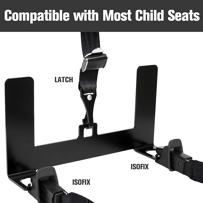 Universal Child Seat Anchor Kit Safe Cars Seat Mount Bracket, Universal ISOFIX Latch Interface Bracket Steel Latch for Sedans, SUVs and MPVs, ISOFIX Belt Connector 332*68*134mm
