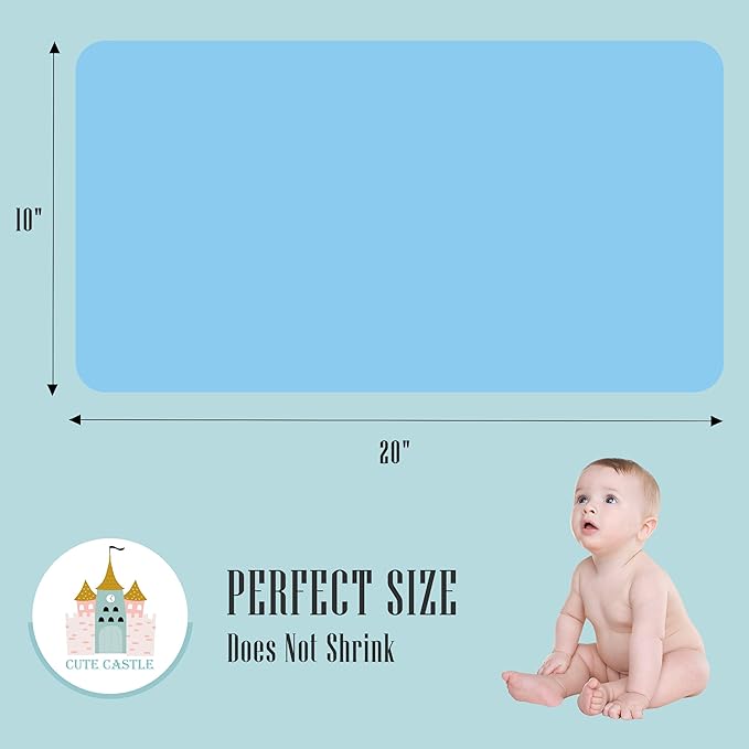 Cute Castle 24 Pack Muslin Burp Cloths for Baby - Ultra-Soft 100% Cotton Baby Washcloths - Large 20'' by 10'' Super Absorbent Milk Spit Up Rags - Burpy Cloths for Unisex, Boy, Girl - Aquamarine