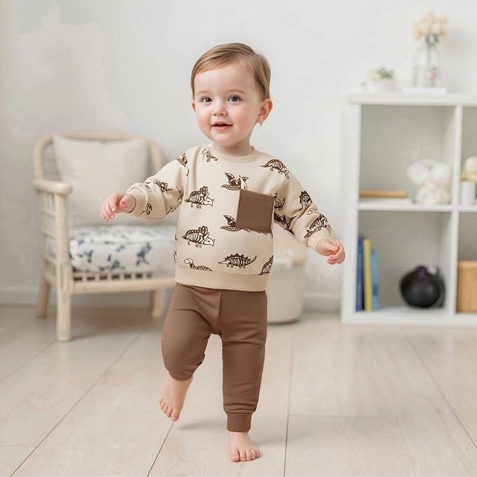 Infant Baby Boy Fall Clothes Set Funny Letter Sweatshirt Pant Outfit Toddler Winter Clothes 6 12 18 Months 2T 3T