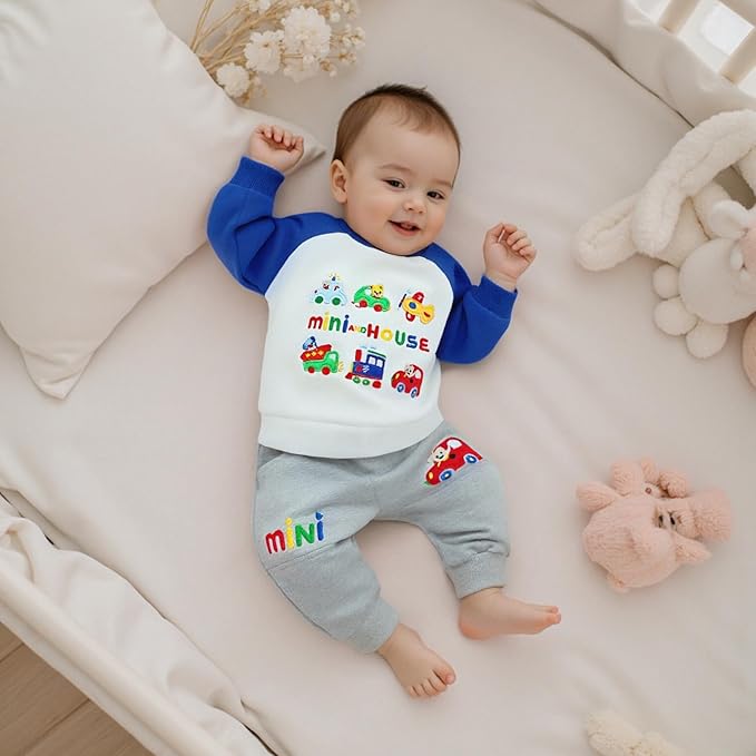 Infant Baby Boy Fall Clothes Set Funny Letter Sweatshirt Pant Outfit Toddler Winter Clothes 6 12 18 Months 2T 3T