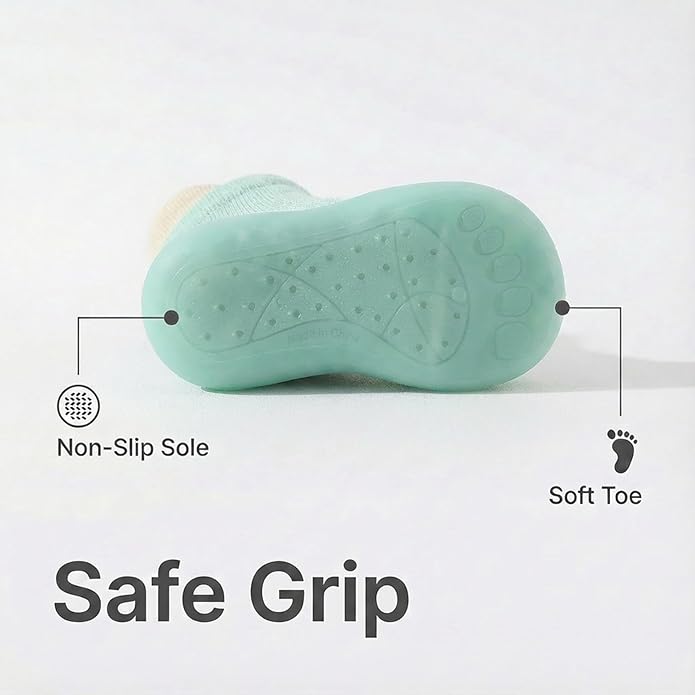 Baby Sock Shoes Toddler Walking Shoes Infant Non-Slip Slippers with Soft Rubber Sole Baby Boys Girls Sneakers
