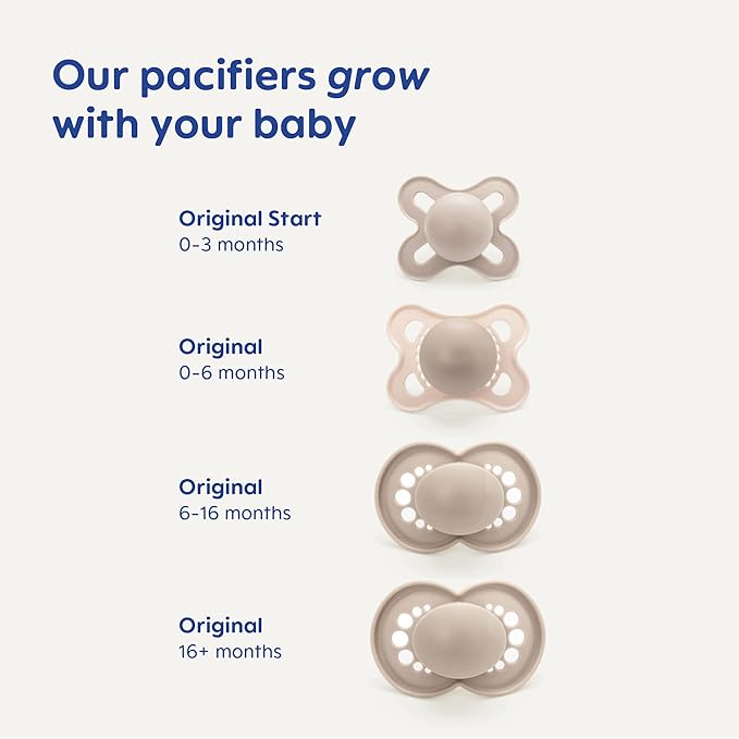 MAM Original Start Night Baby Pacifiers 0-3 Months Newborns, BPA-Free Skin Soft Silicone Nipple, Glows in The Dark, Developed with Medical Experts, 2 Count with Sterilizer Case