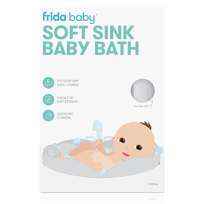 Frida Baby Soft Sink Bath,Sink Bather,Easy to Clean Bather That Supports Baby's Head,(Pack of 2)