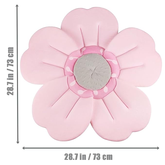 PandaEar Baby Bath Flower for Sink – Romantic Cherry Blossom Plush Mat – Soft Newborn Insert & Infant Bathtub Cushion – Non-Slip Quick-Dry Support – Shower Gift for Girls (Pink)