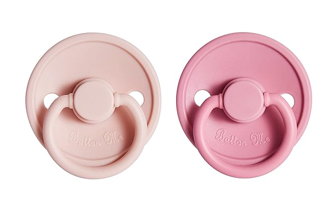 ButtonMe Premium Soft Silicone Newborn Pacifiers 0-6 Months BPA Free Baby Pacifier - 2-Pack Comfortable & Stylish Baby Pacifier 0-6 Months for Baby Boy & Girl - Hospital-Grade Silicone Baby Pacifiers