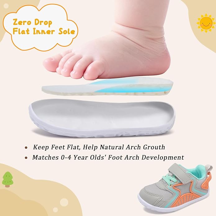 L-RUN Baby Shoes Boys Girls First Walkers Breathable Infant Sneakers Flexible Non-Slip Sole Walking Shoes for Toddlers