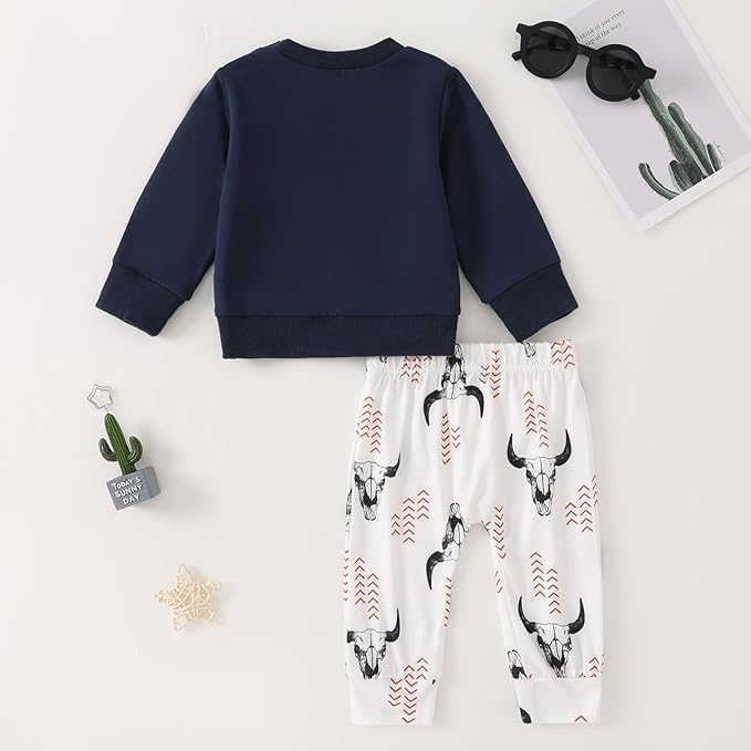 Yvowming Baby Boy Clothes Fall Clothes Truck Print Long Sleeve Pullover Tops + Pant Sets Toddler Winter Outfits